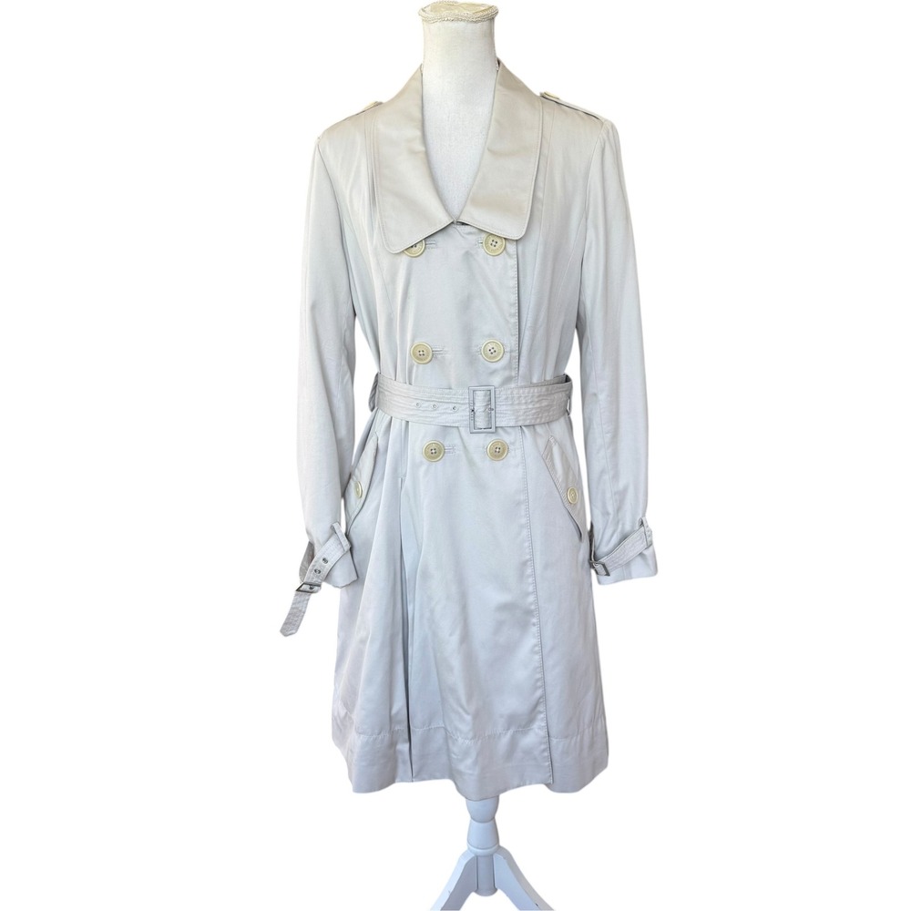 Ted Baker London Stone Beige Double Breasted Belted Trench Coat Size 4
